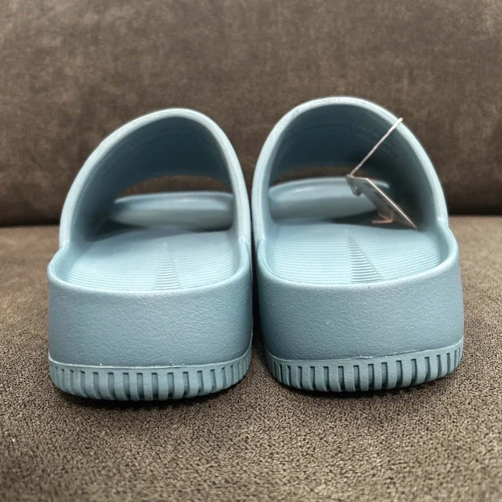 Nike Calm Slide Mens 10 Smokey Blue Minimalist Sporty Sandal Slip On FD4116-005